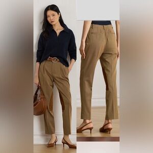 NWT Ralph Lauren Suede-Trim Bi-Stretch Jodhpur Pant High-Waist Brown Sz 16 wool